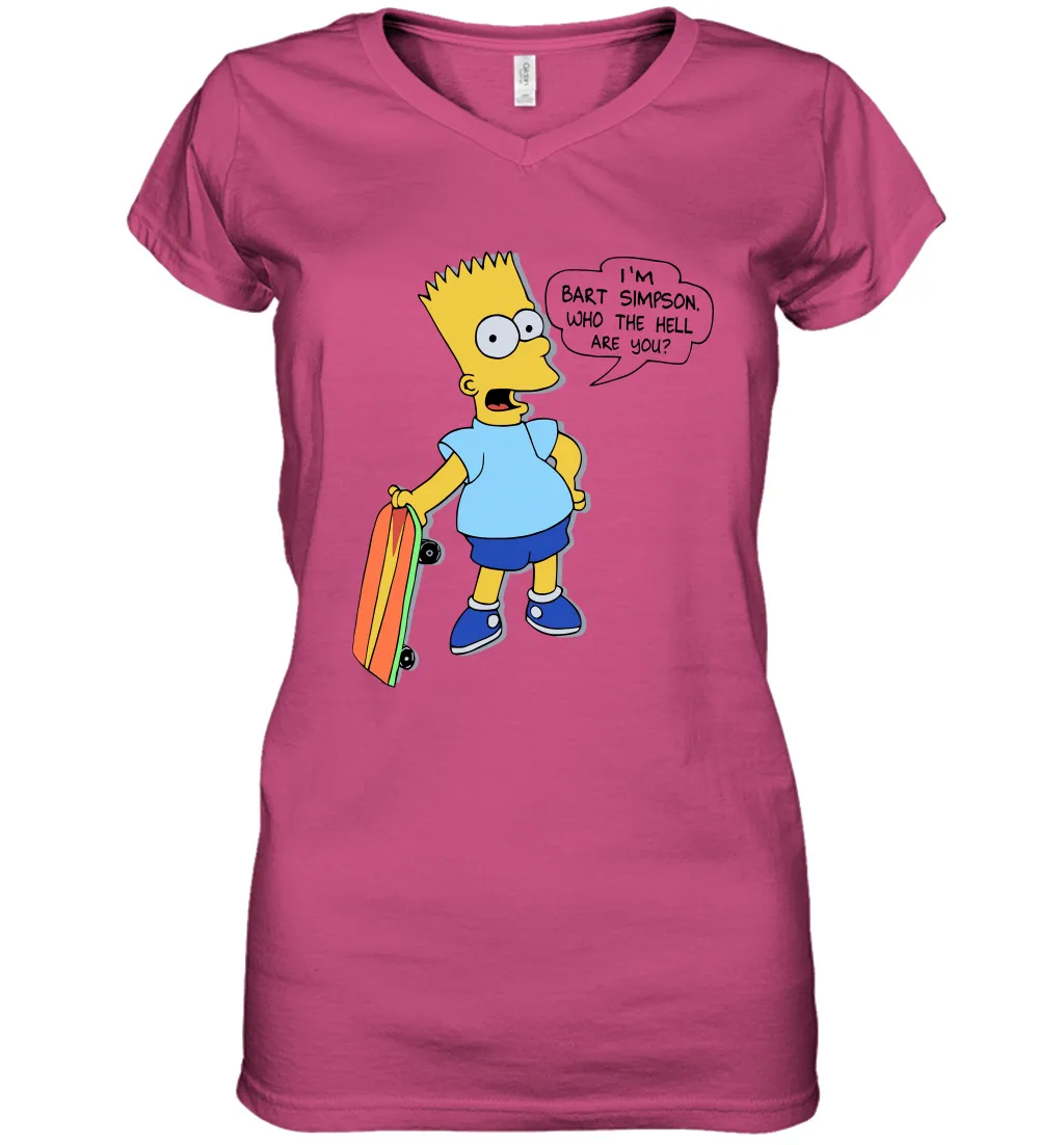 The Great Bart Simpson Who The Hell Are You School Ban of 1990 Shirt Women's Vneck