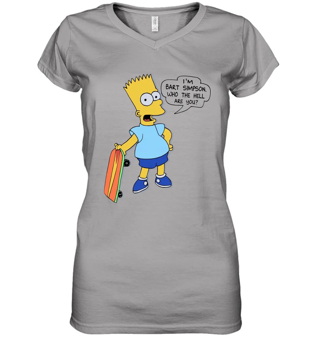 The Great Bart Simpson Who The Hell Are You School Ban of 1990 Shirt Women's Vneck