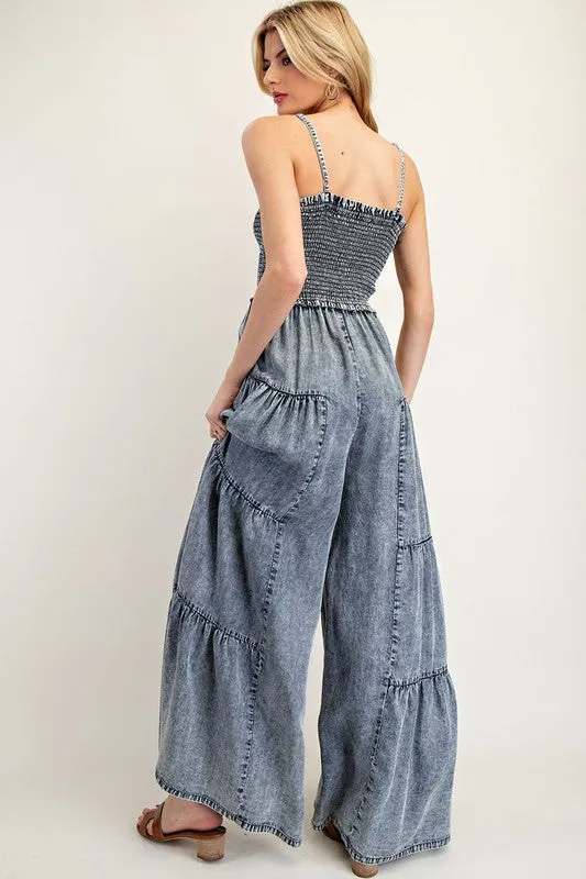 The Harmony Tiered Denim Jumpsuit