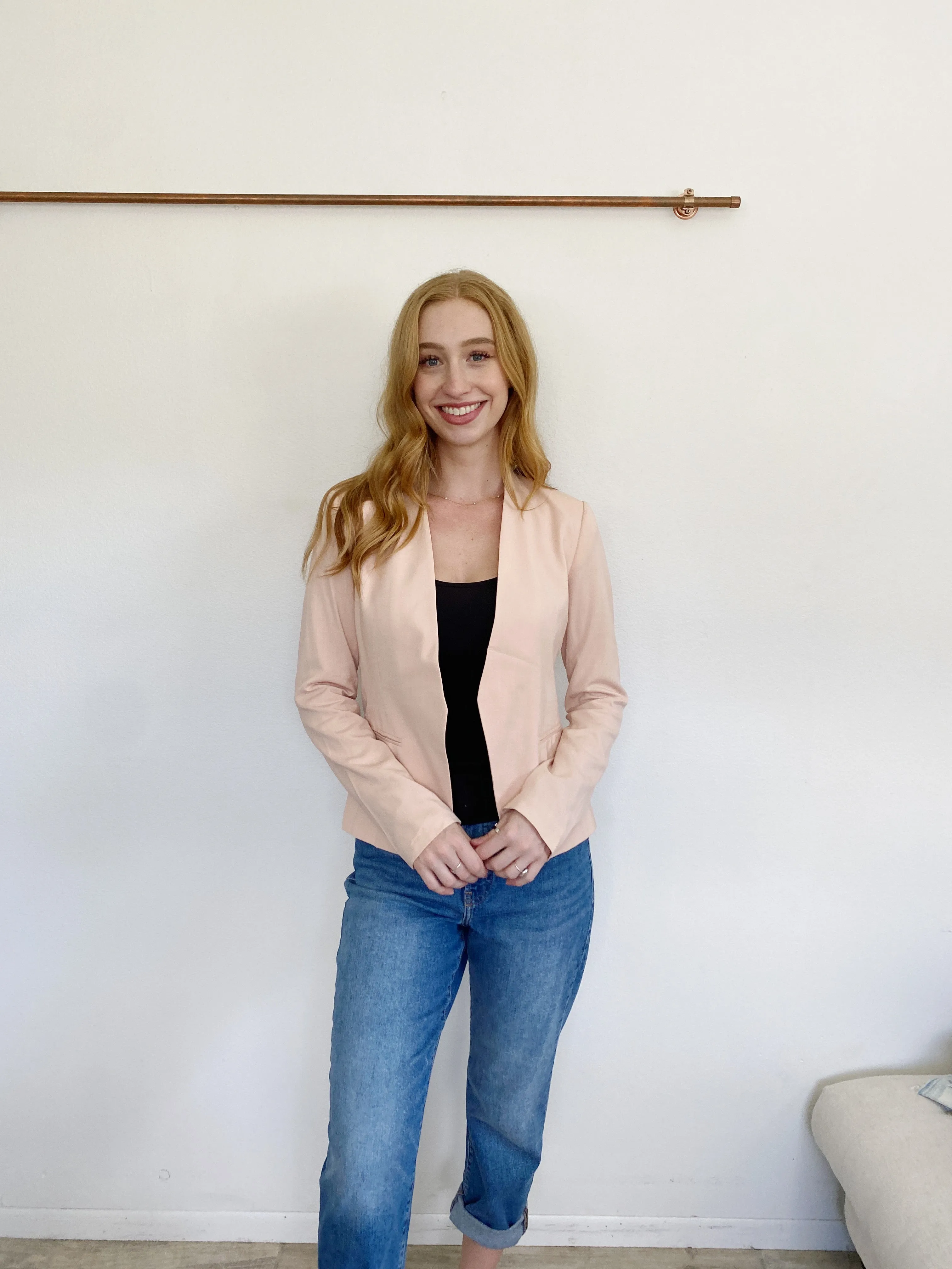 THEORY Blush Lite Pink Blazer Suit Jacket size 8