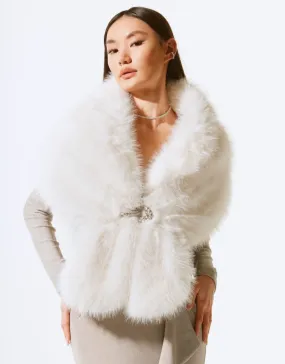 Vanilla Faux Fur Cape