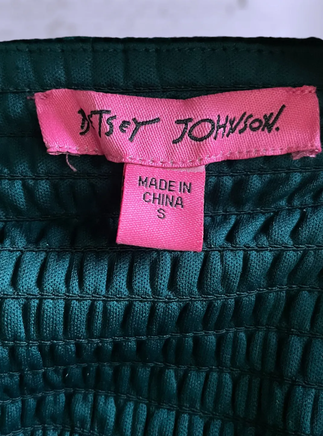 Vintage Betsy Johnson Green Teal Velvet Dress