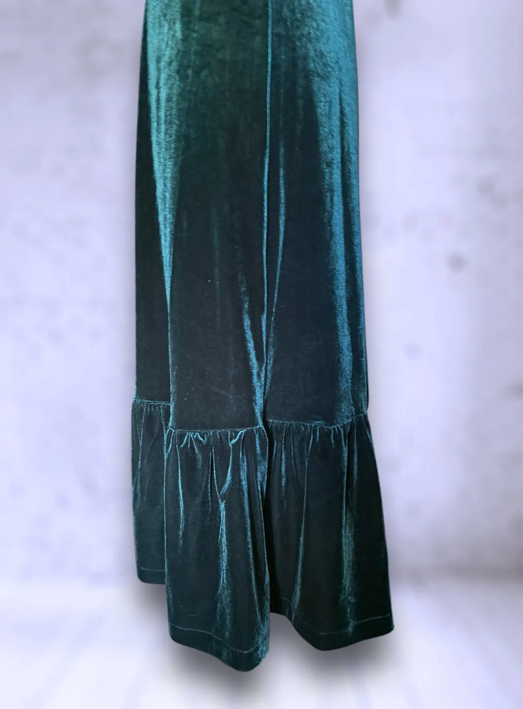 Vintage Betsy Johnson Green Teal Velvet Dress
