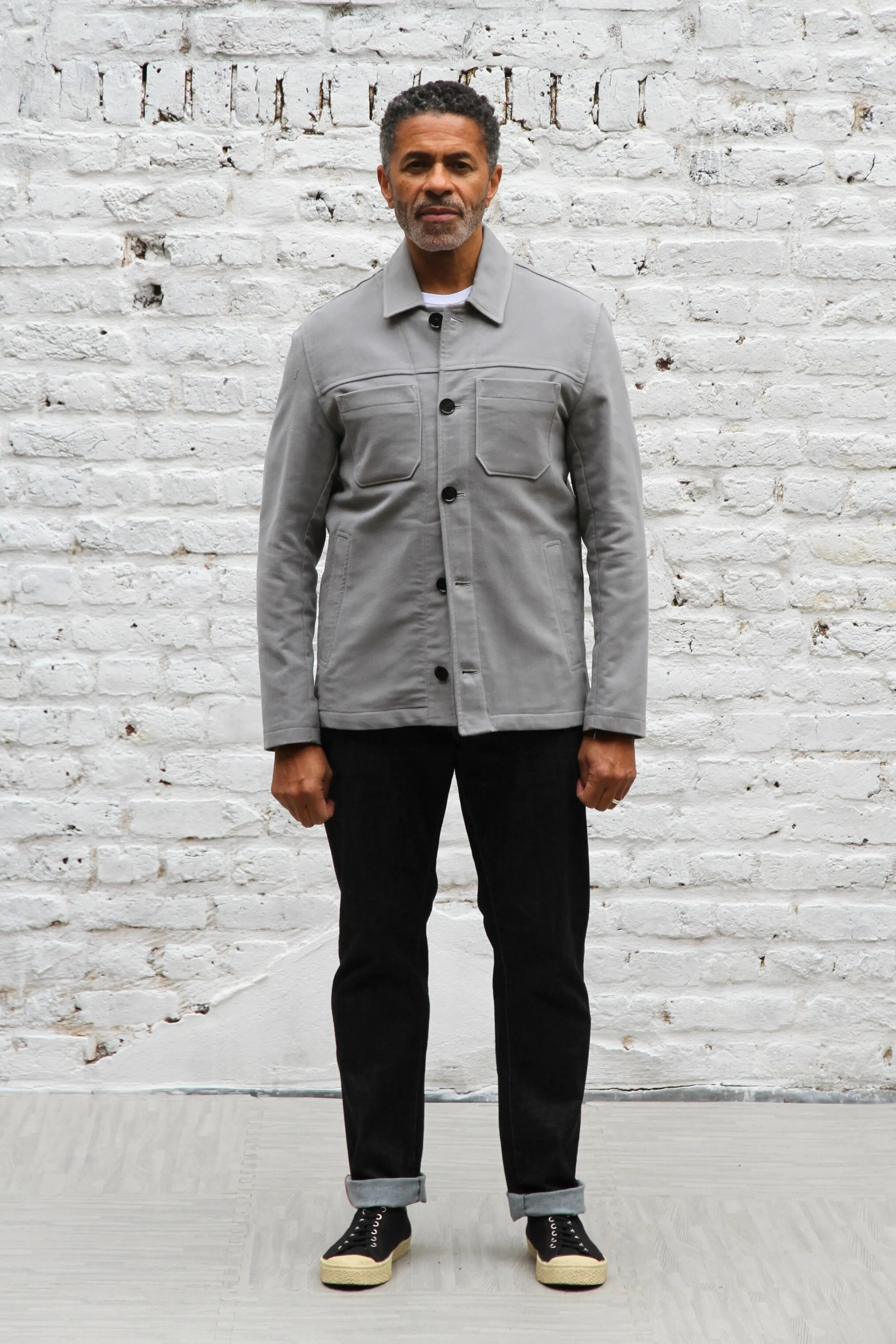 Wilkes Shacket - Light Grey Moleskin