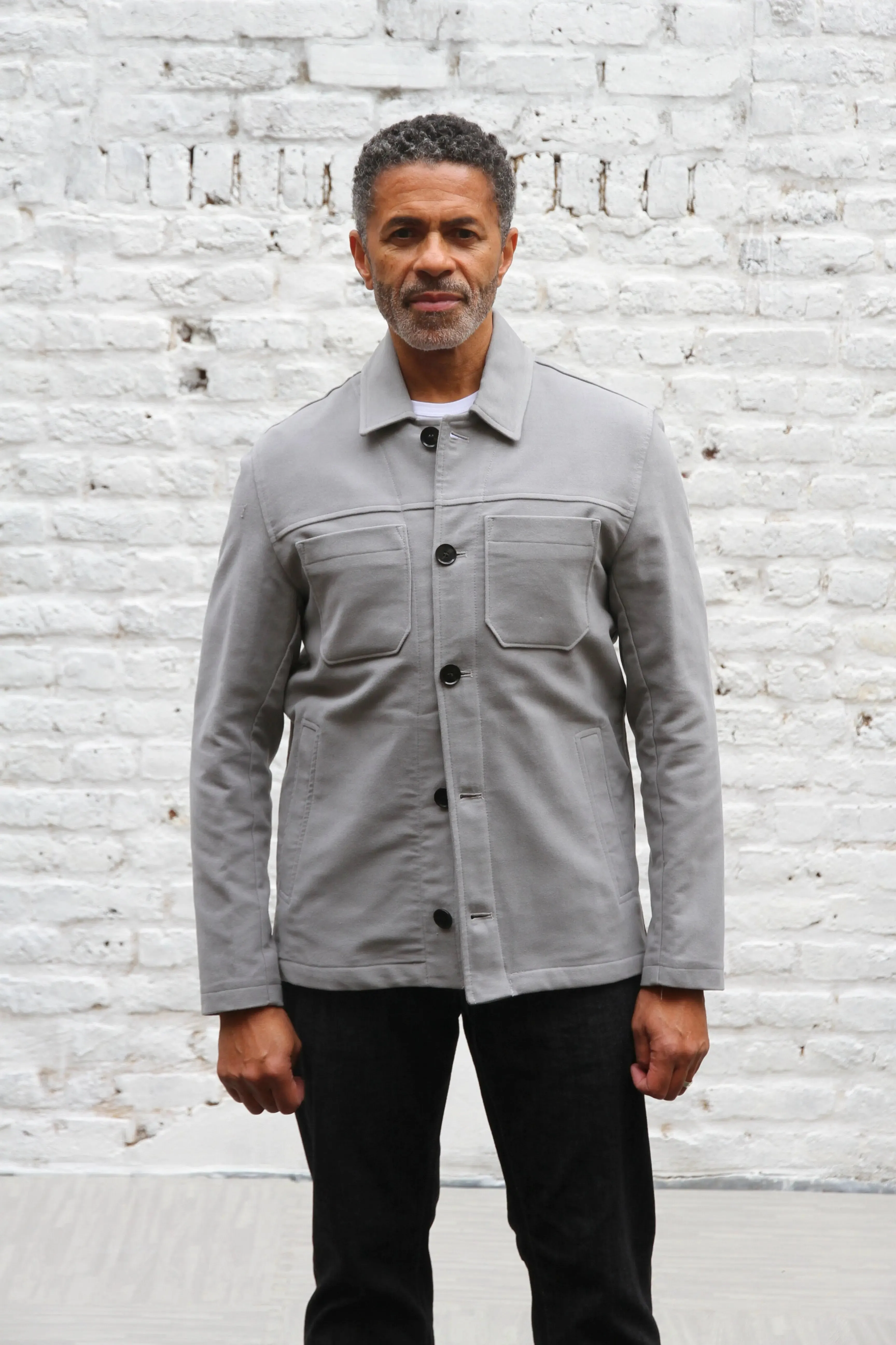 Wilkes Shacket - Light Grey Moleskin