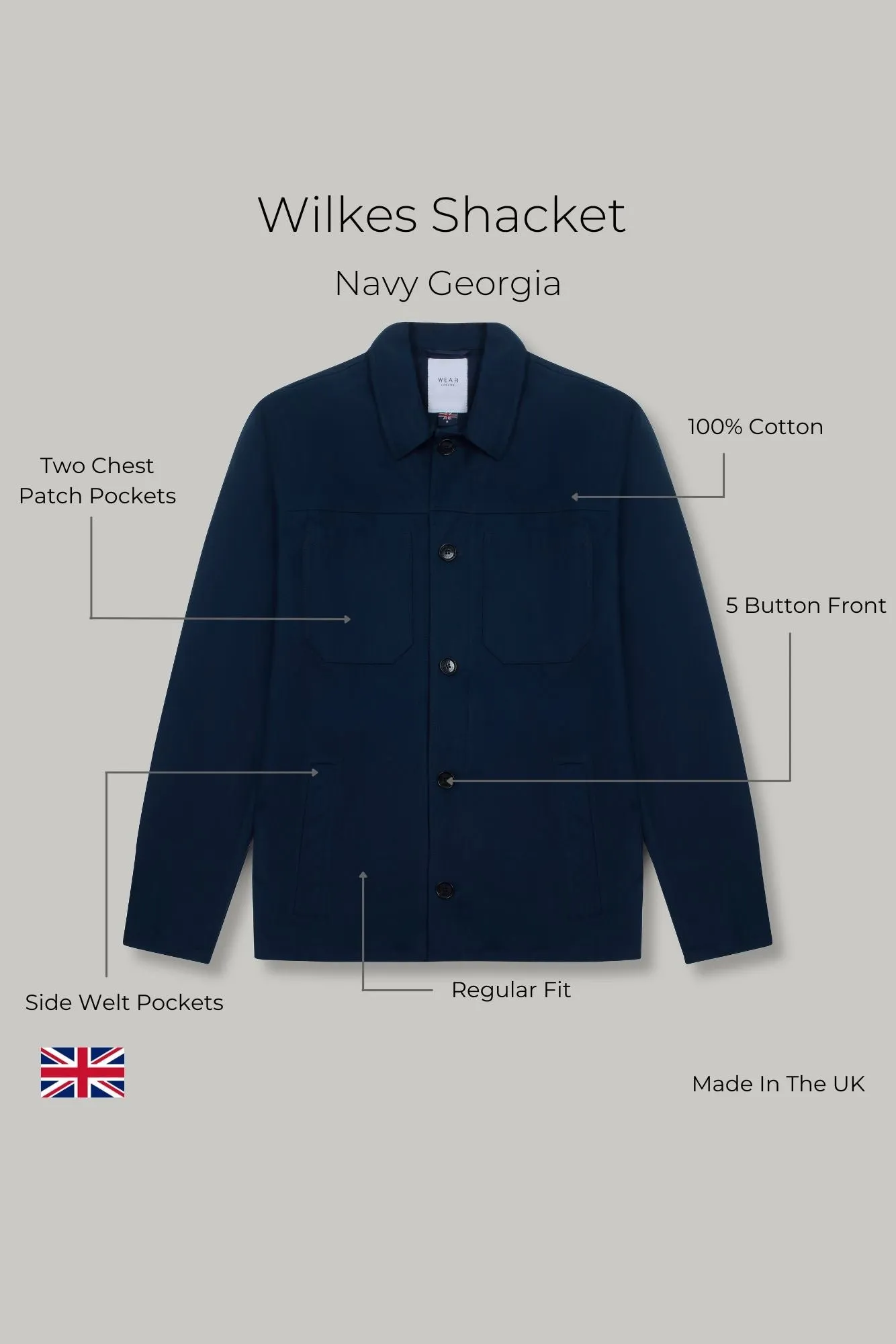 Wilkes Shacket Unlined - Navy Georgia