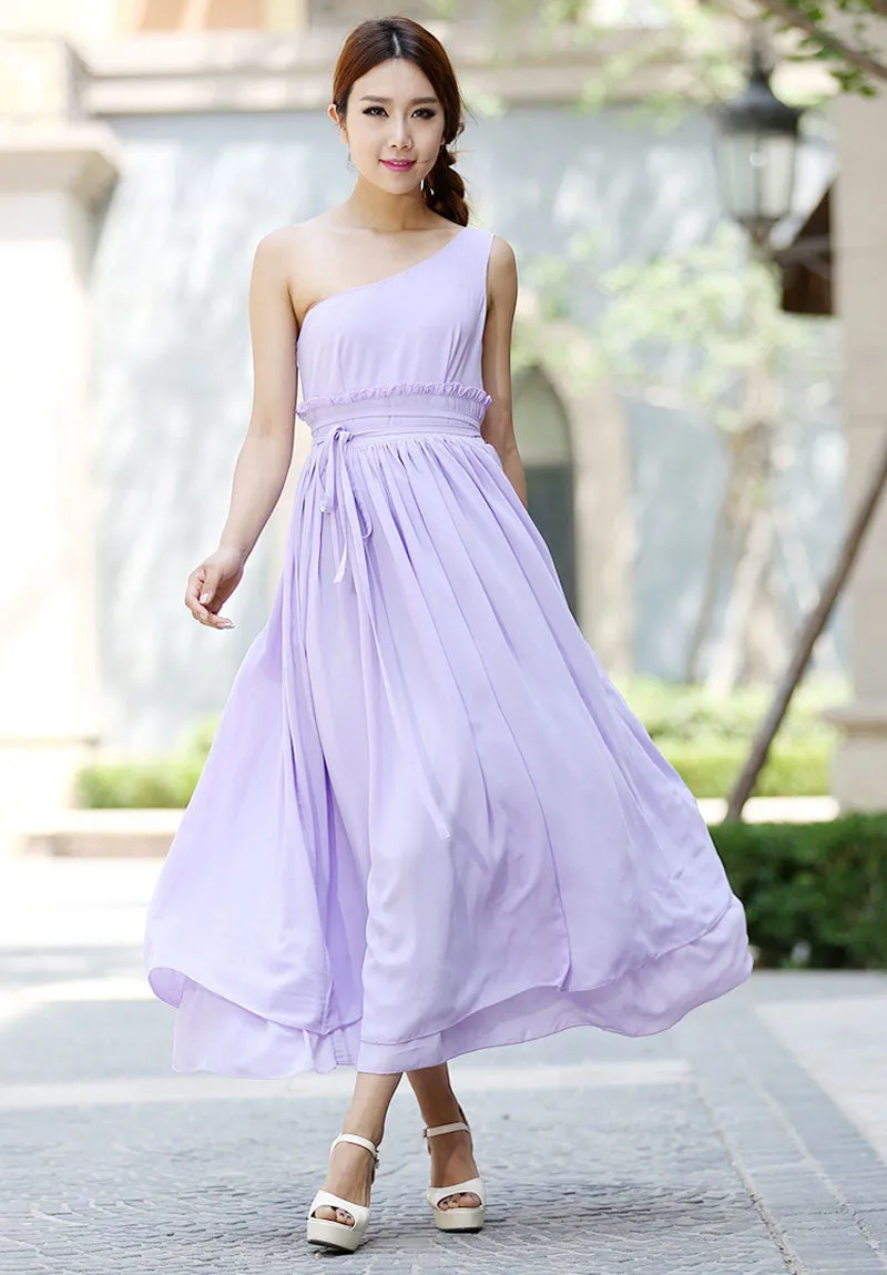 Woman bridesmaid dress maxi dress tulle dress in purple (1031)