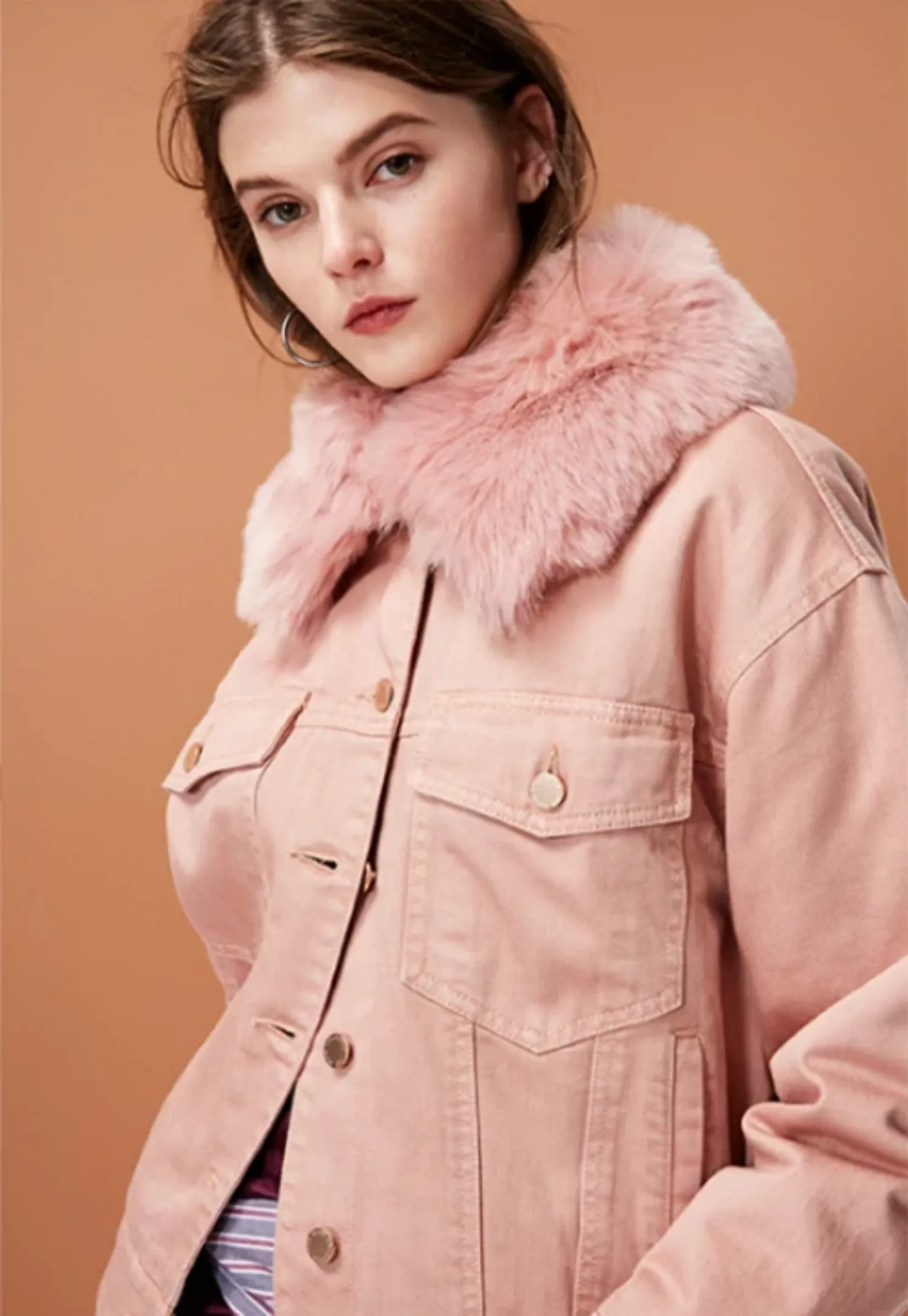Women's Fur Collar Denim Jacket