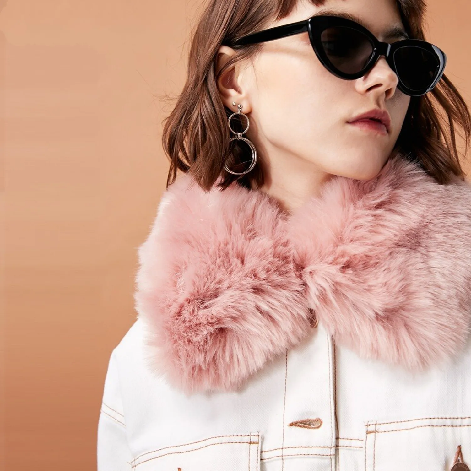 Women's Fur Collar Denim Jacket