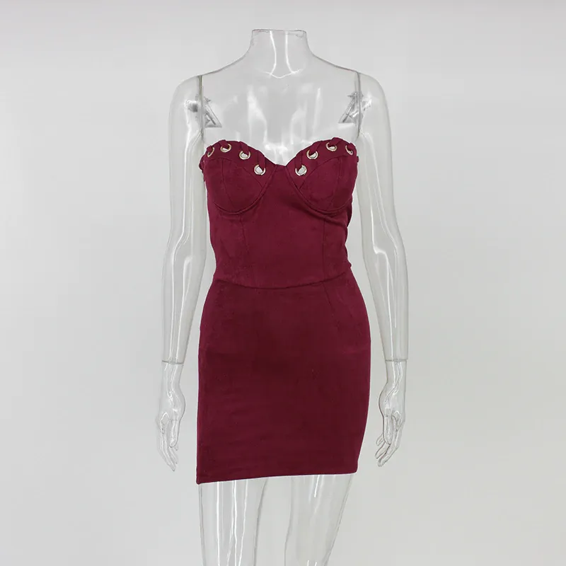 Women's Summer Suede A-Line High-Waist Sheath Dress