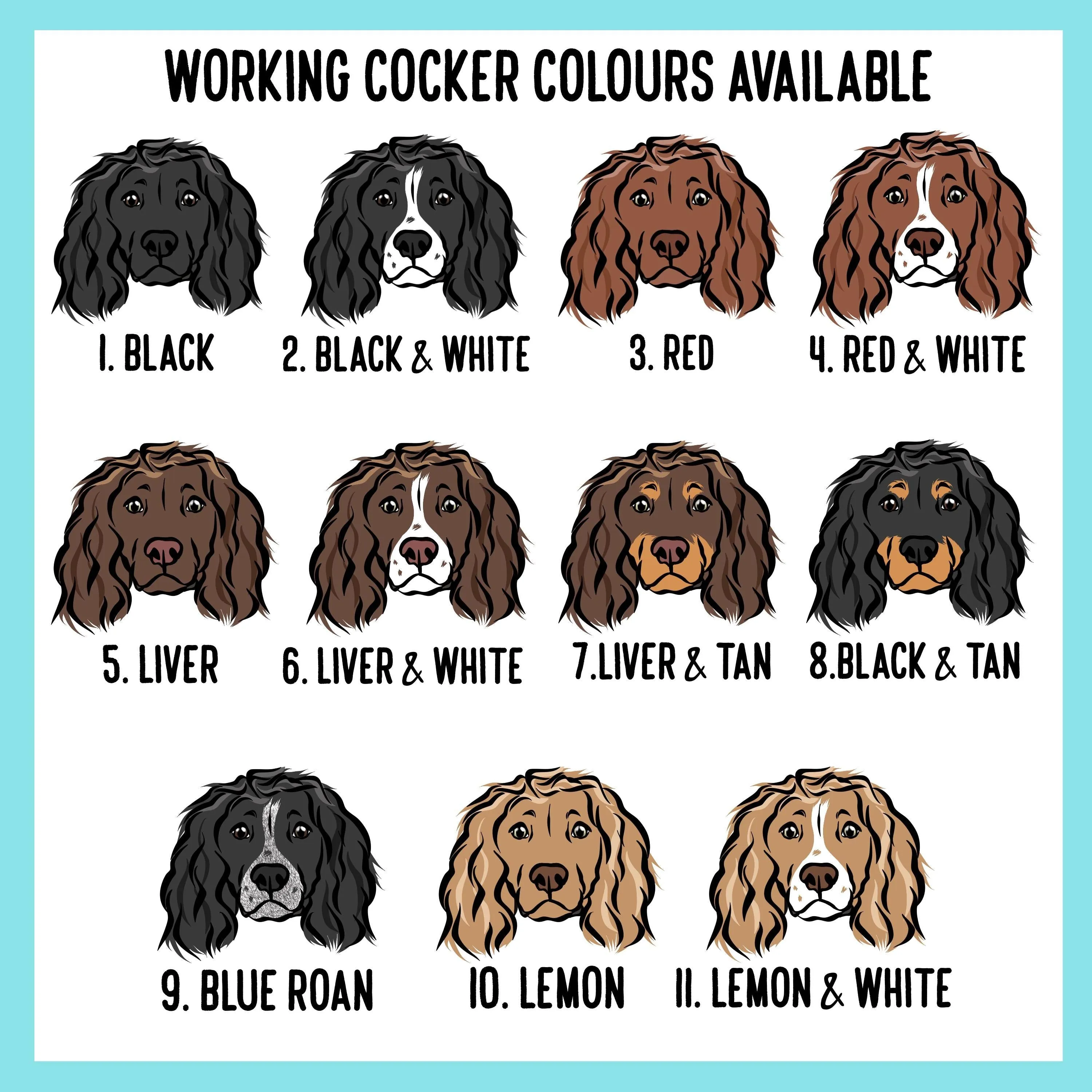 Working Cocker Spaniel Collar/ Custom Pet Buckle Collar/Large Dog Breed Collar/Working Cocker Face Pattern Collar/ Working Cocker Lover Gift
